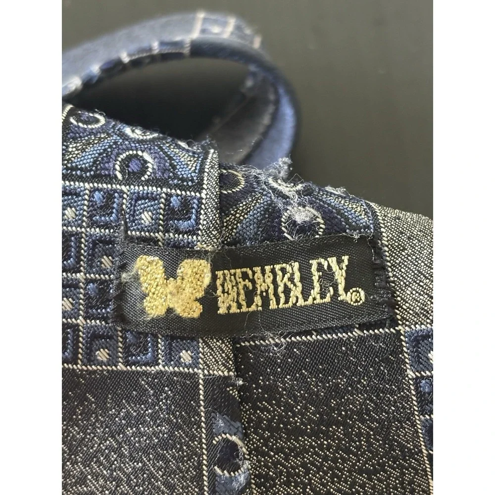 Vintage Wembley Necktie Square Patterned Geometric Tie‎ Blue Men's